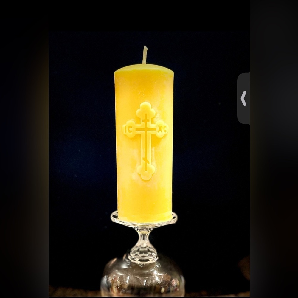 ORTHODOX CROSS PILLAR CANDLE

HANDMADE-BEESWAX
(MEDIUM)
0489